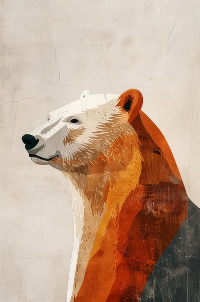 Gelassenheit im Scherenschnitt Bär im minimalistischen Stil von Eva Lee