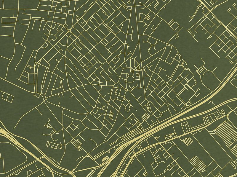 Map of Beverwijk in Green Gold by De Kaartenwinkel