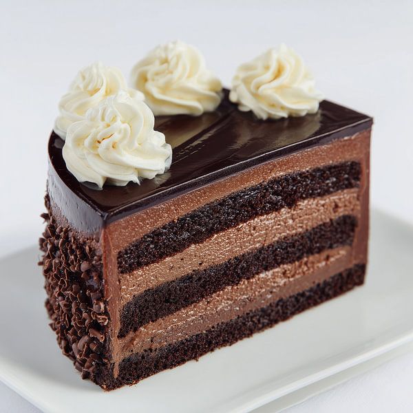 Chocolate cake with whipped cream by TheXclusive Art