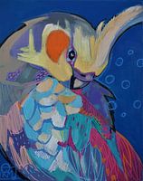 Schüchterner Papagei vogel