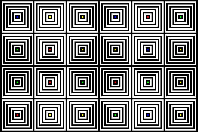 Nested | Center | 06x04 | N=06 | Random #01 | RGBY by Gerhard Haberern