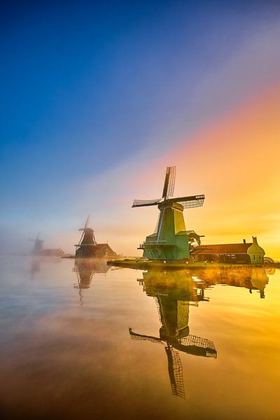 Moulins à vent sur les Zaanse Schans par Peter de Jong