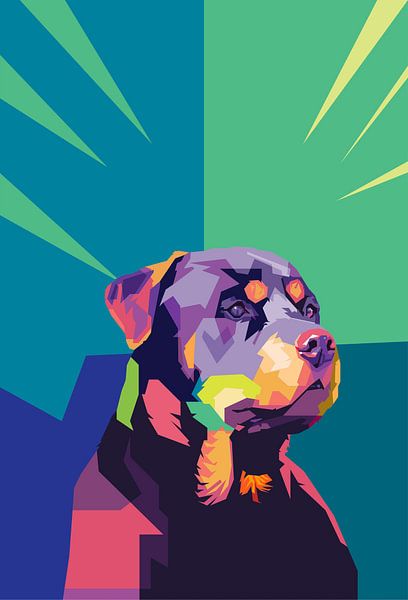 Rottweiler Hund wpap pop art von sanggidesign