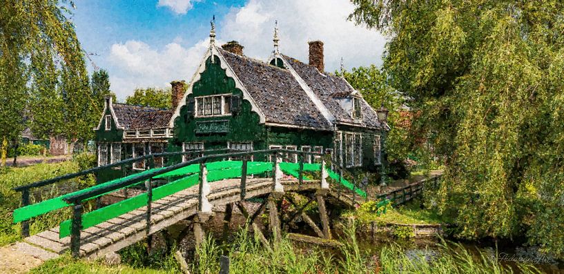 Une maison comme d'un autre temps &quot;Klaas Harenmaker &amp;amp ; Comp.&amp;quot ; musée en plein air Zaanse Schans, Pays-Bas par AidasignArt