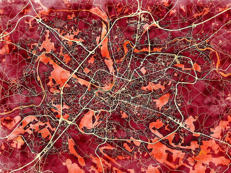 Carte de Angoulême avec le style 'Amber Autumn' par Maporia