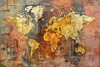 Erdige Weltkarte – Strukturierte Kunst