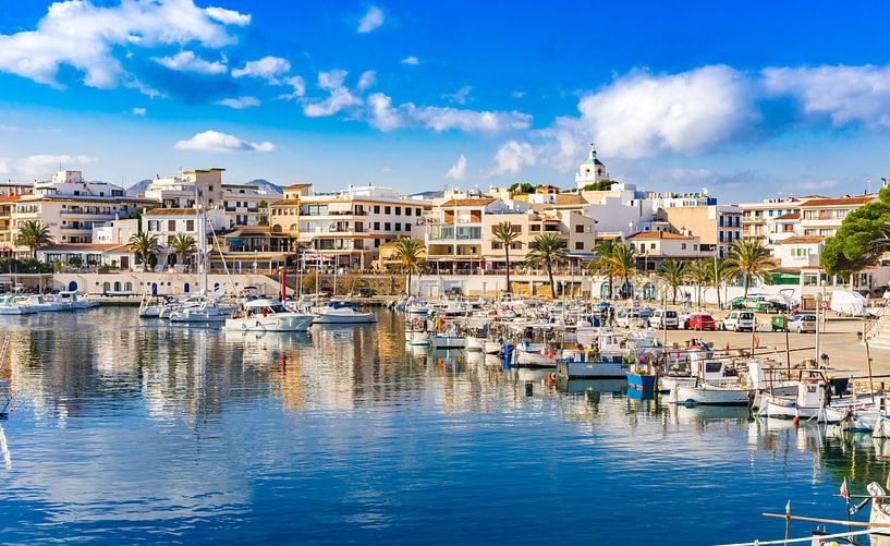 View of marina port in Cala Rajada on Mallorca island, Spain by Alex Winter