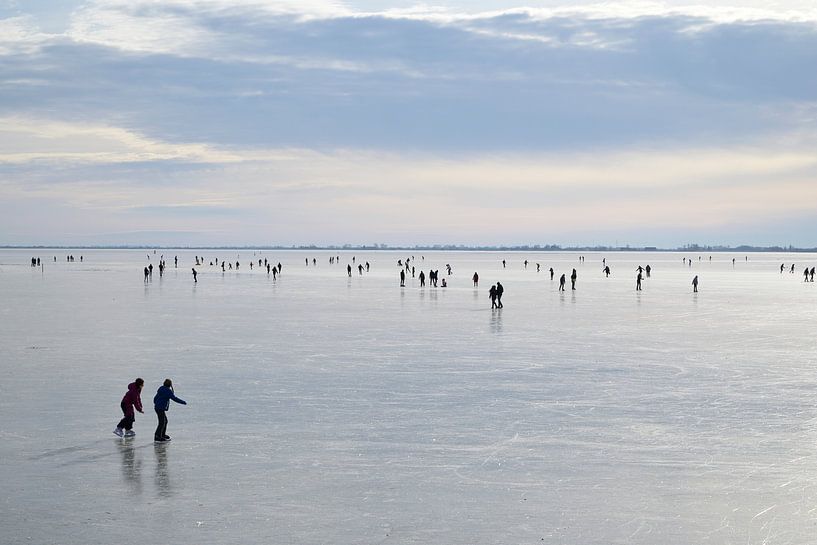 Skaters on the IJsselmeer by Barbara Brolsma
