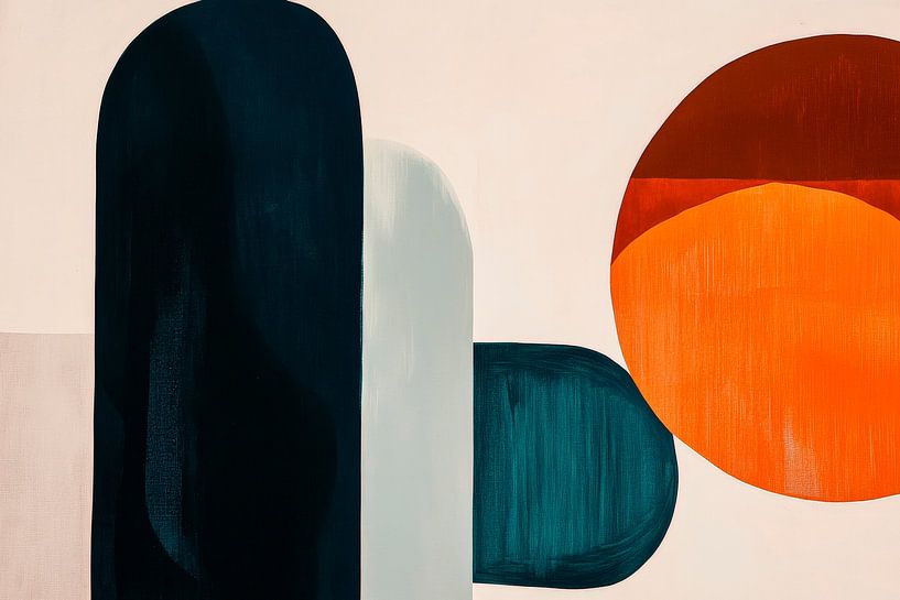 Play of shapes in soft colours Geometry of stillness and harmony by Poster Art Shop