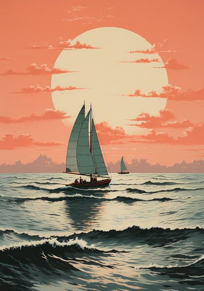 Sailboat Sailing Ship Boat Maritime Sea Poster Art Print by Niklas Maximilian