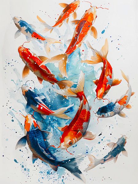 watercolor Koi fish by haroulita