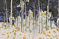 Impressionistic colourful image of trees and flowers