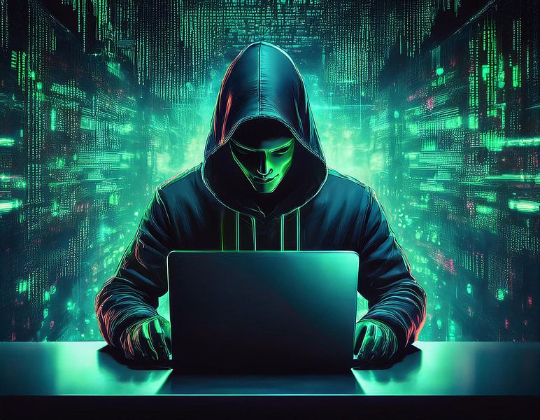 Hacker vor einem Laptop von Tilo Grellmann