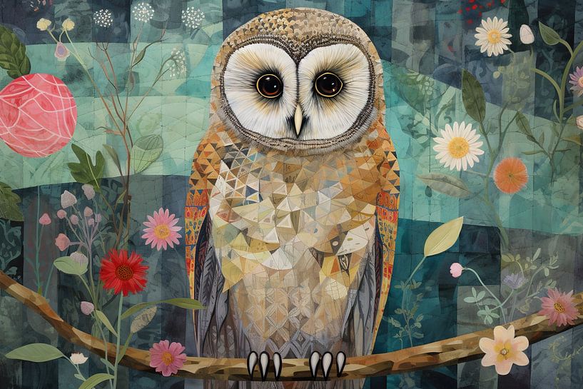 Hibou géométrique | Hibou Artwork par Art Merveilleux