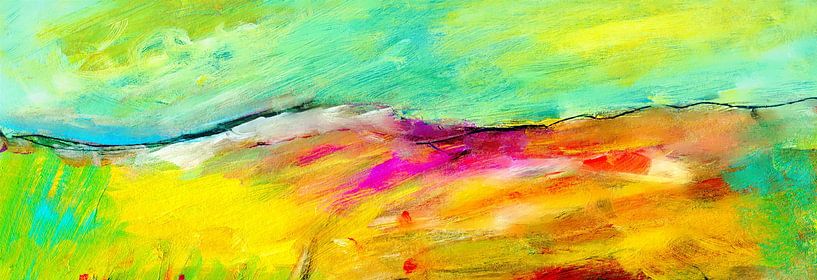 Art Pastell  bunte Landschaft mit Hügeln von Claudia Gründler