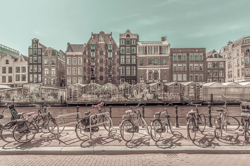 AMSTERDAM Singel mit Blumenmarkt | urbaner Vintage-Stil von Melanie Viola