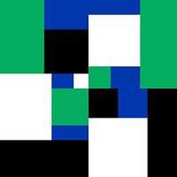 Komposition in Grün, Blau, Schwarz und Weiß