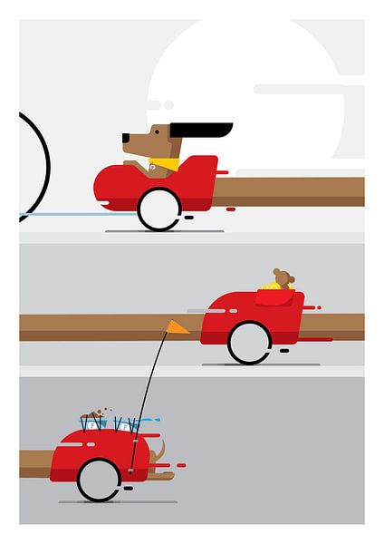 Ein Dackel (Dackel) in einem Fahrradanhänger 2 von de Pinda