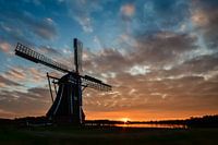Windmühle De Helper bei Sonnenuntergang