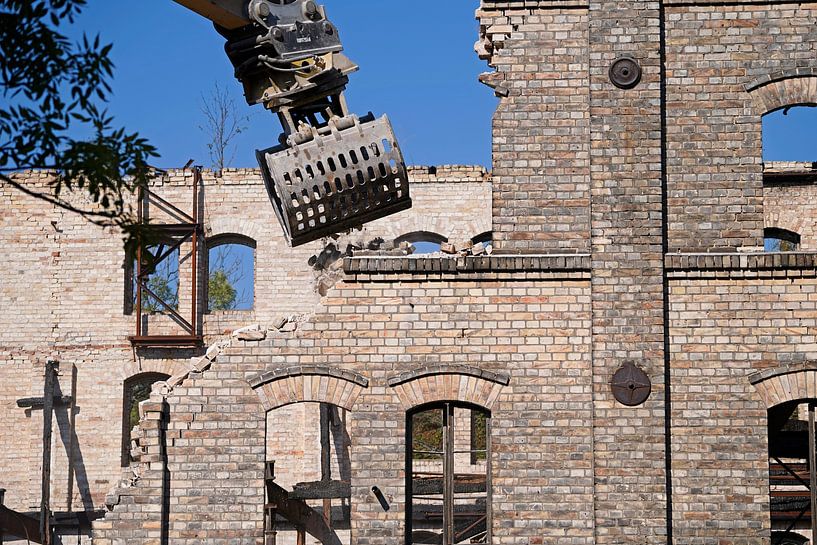 Abriss des Speicher gebäudes des Komplexes Böllberger Mühle in Halle von Babetts Bildergalerie