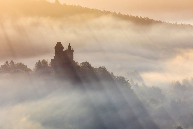 Château de Berwartstein dans le brouillard du matin par Daniela Beyer