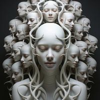 Porträt Frau seltsam und bizarr