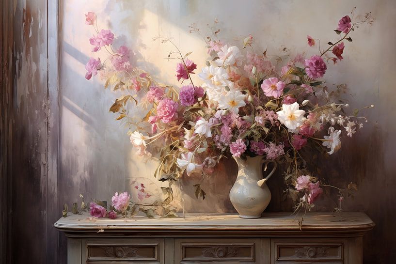 Romantic Floral Bouquet Painting by Dakota Wall Art