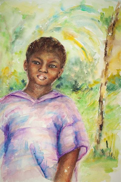 Gambianischer Junge von Ineke de Rijk