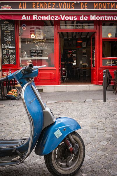 Scooter in the Streetscape of Montmartre: A Unique Photo Experience for Your Interior by Eriks Photoshop