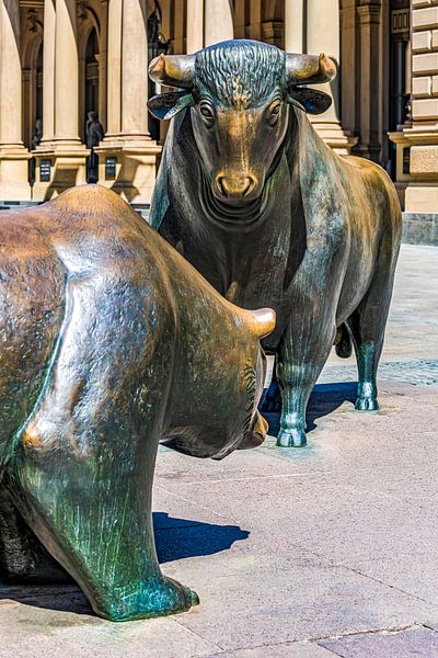 Bulle et ours devant la bourse de Francfort-sur-le-Main par Werner Dieterich