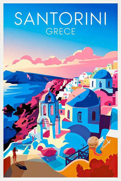Santorini, Grèce. par Poster Art Shop
