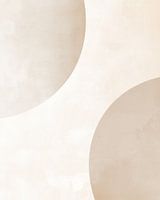 Demi-lunes - Motif abstrait minimaliste en beige et gris
