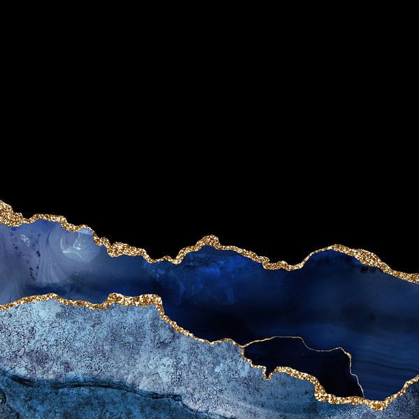 Marineblau &amp; Gold Achatstruktur 10 von Aloke Design