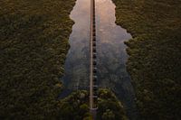 Coucher de soleil sur le pont Moerputten à Den Bosch