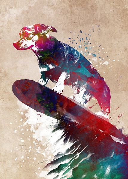 Chien de surf #surfeur #sport #chien par JBJart Justyna Jaszke