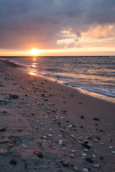 Coucher de soleil sur la plage de Zingst, romantique par Martin Köbsch