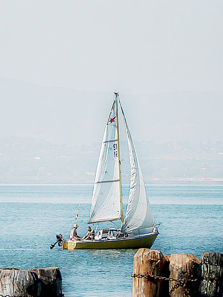 Boating on Lago Trasimeno Umbria by Dorothy Berry-Lound