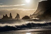 Coucher de soleil sur les mers de Reynisdrangar