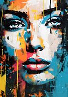 Beautiful Face Mixed Media Pop Art