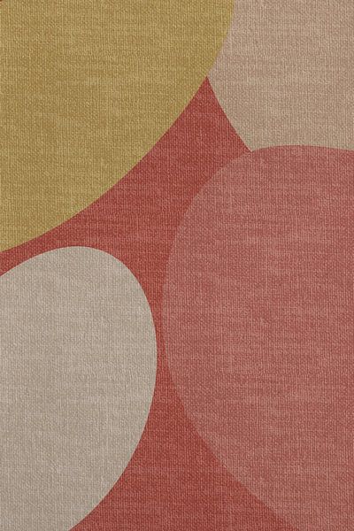 Moderne, abstrakte, geometrische, organische Retro-Formen in erdigen Farbtönen: rosa, gelb, beige, r von Dina Dankers