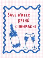 Wasser sparen Champagner trinken