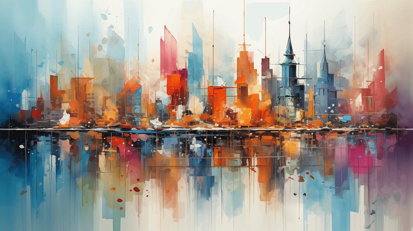 Panorama of the city of colour, colours art design by Animaflora PicsStock