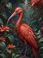 Botanical bird collection - Scarlet ibis