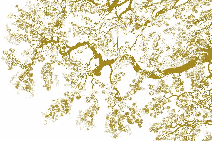 Japanische Blüte Modern Abstrakt Japandi von Caroline Drijber