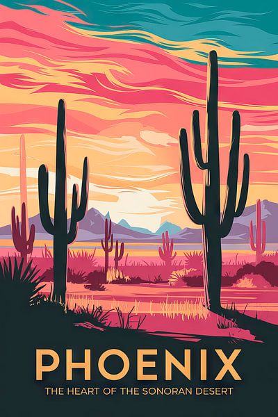 Phoenix, Arizona Vintage Travel Poster by Poster Art Shop