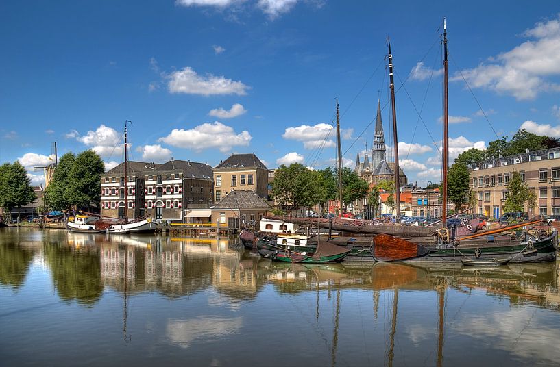 Old harbor of Gouda, Holland by Jan Kranendonk
