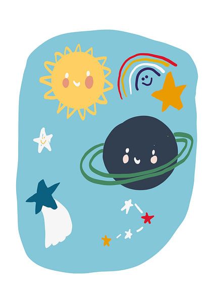Planets Illustration Kids Room by Jolijn Ceelen