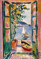 Henri Matisse Style Poster, Méditerranée, fenêtre ouverte, pastel
