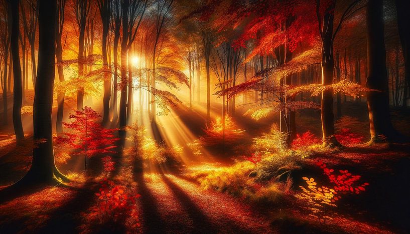 Autumn light floods the enchanted forest by artefacti