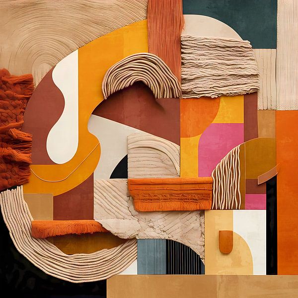 Moderne abstracte boho collage van Georgia Chagas